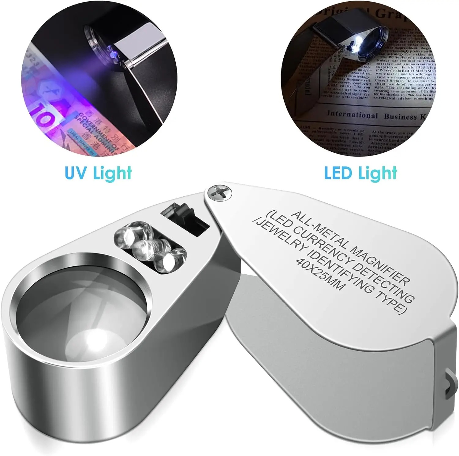 Body Jewelry Repair - Lupa Iluminada 40X com Luz LED