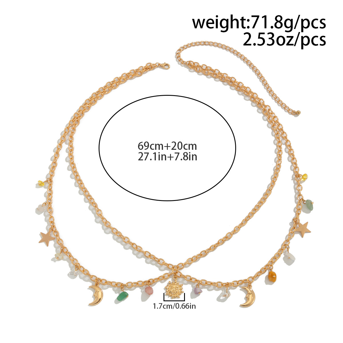 Boho estrela lua sol pingente  - Body Jewelry For You avaliação e preço