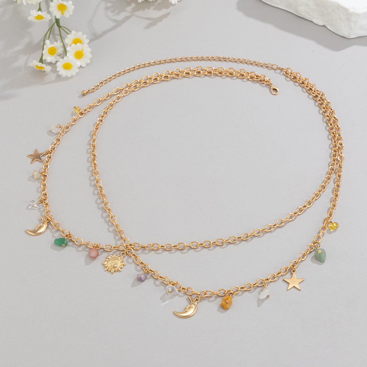 Boho estrela lua sol pingente  - Body Jewelry For You avaliação e preço
