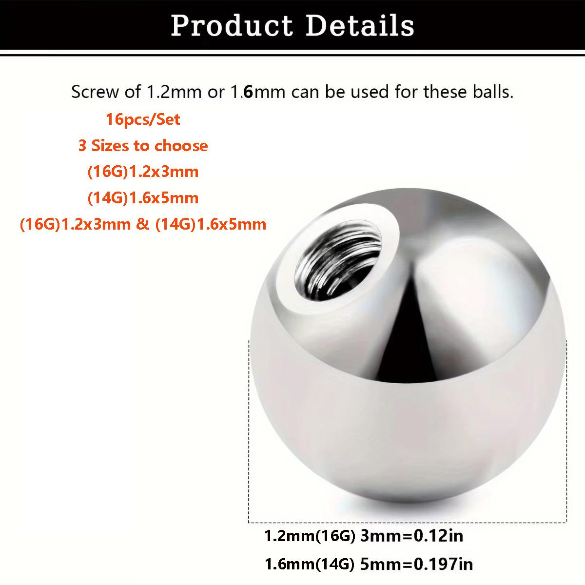 16 peças de Bolas de Substitui - Body Jewelry Replacement Ball avaliação e preço