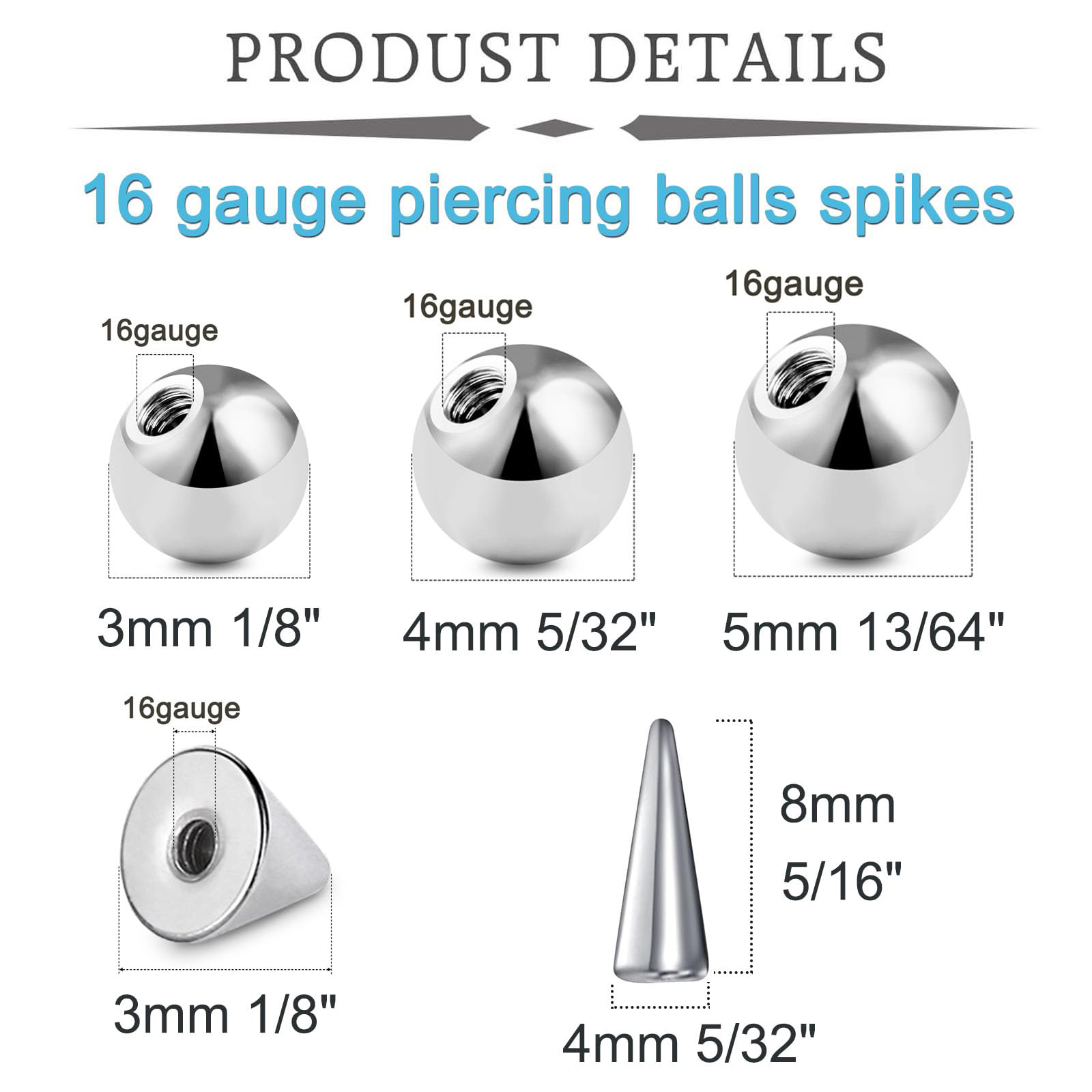 Bolas de substituição de aço i - Body Jewelry Replacement Ball avaliação e preço