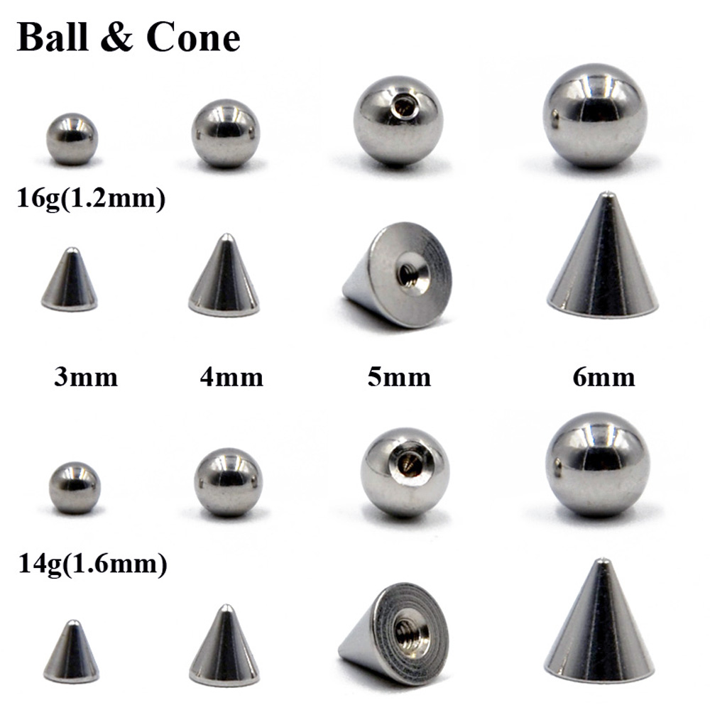 100 pçs/lote aço 14g 16g pierc - Body Jewelry Replacement Ball avaliação e preço